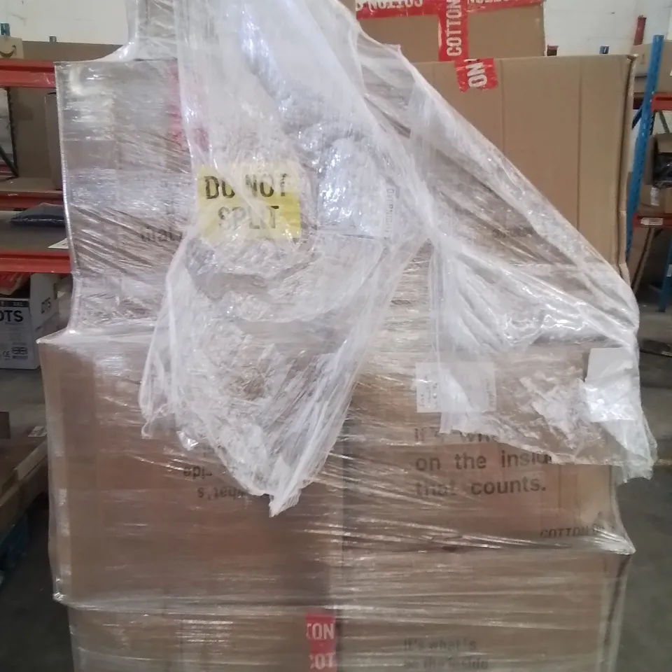 PALLET CONTAINING APPROXIMATELY 13 LARGE BOXES OF WOMEN'S CLOTHES WITH TAGS ON