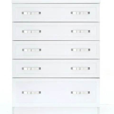 BOXED GRADE 1 CAMBERLEY WHITE 5-DRAWER GRADUATED CHEST (1 BOX)