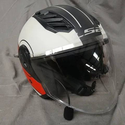 LS2 MOTORCYCLE HELMET IN WHITE/RED
