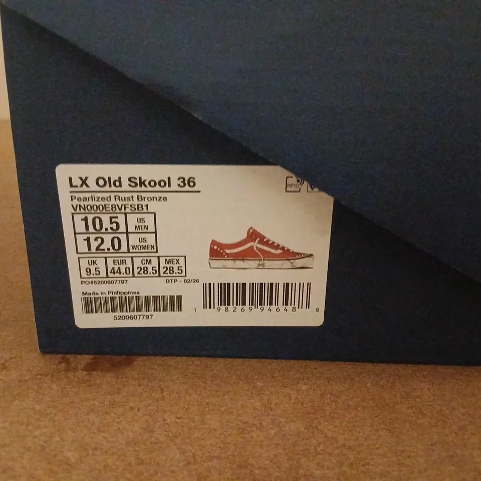 VANS OLD SKOOL SNEAKERS – RED/BRONZE, MEN'S UK 9.5