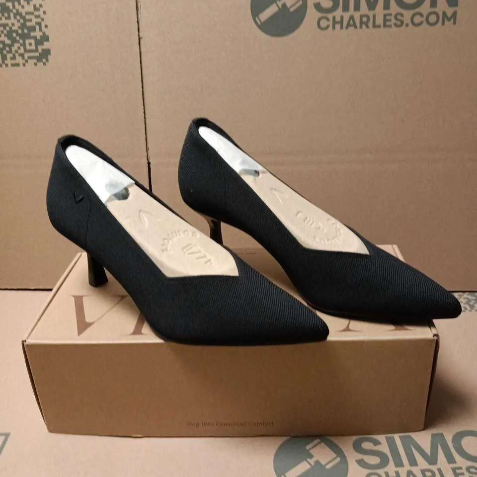 VIVAIA ANNA BLACK HEELS – UK 5.5 (EU 39), POINTED TOE, MID-HEIGHT HEEL