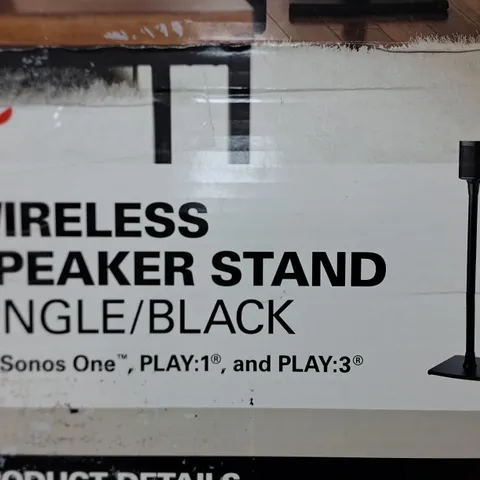 SANUS WIRELESS SPEAKER STAND SINGLE IN BLACK - WSS21-B2