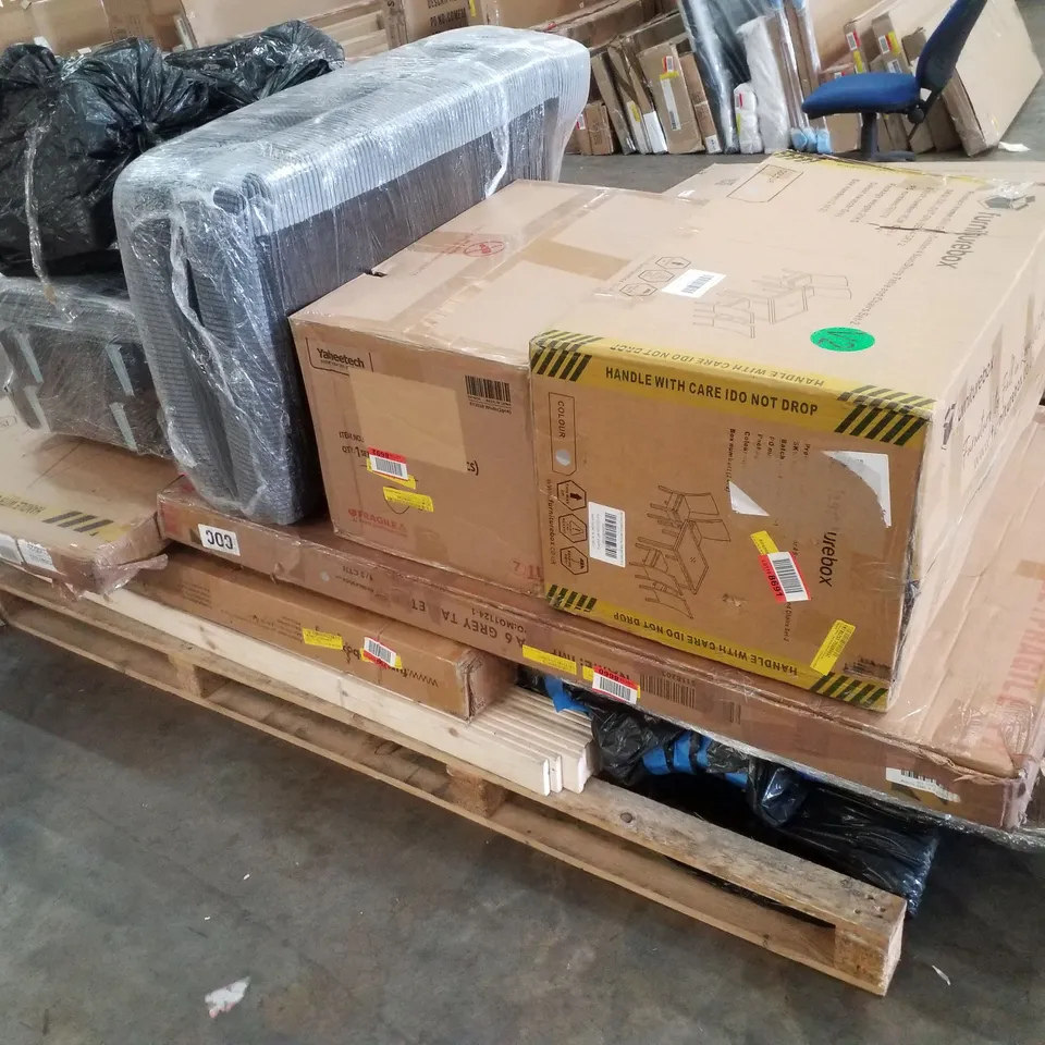 PALLET CONTAINING ASSORTED FLATPACK FURNITURE PARTS 
