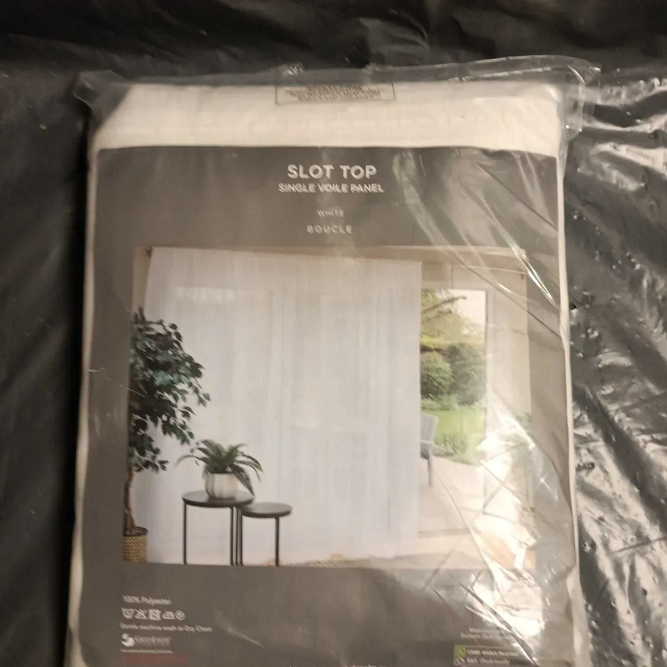 DUNELM SLOT TOP SINGLE VOILE PANEL IN WHITE 