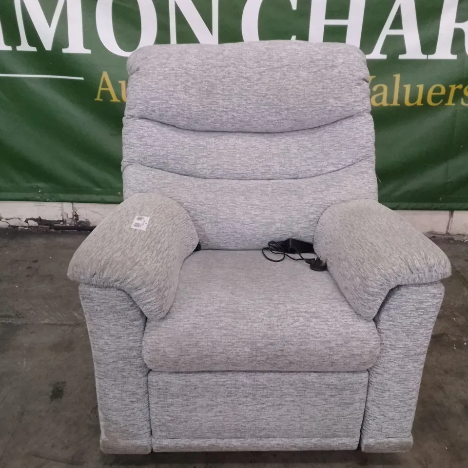 QUALITY DESIGNER G-PLAN MALVERN D DUAL ELEVATE ARMCHAIR - MIRAGE ASH FABRIC