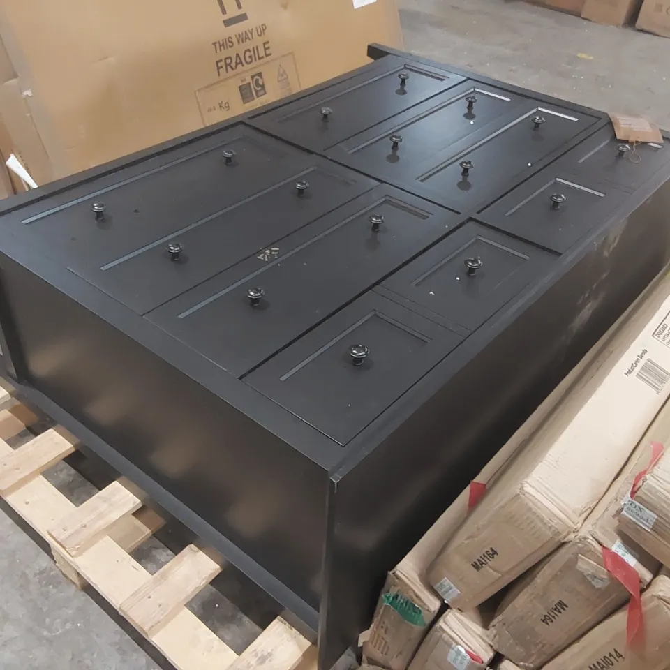 SOLID WOOD 4+6 DRAWER CHEST OF DRAWERS - BLACK 