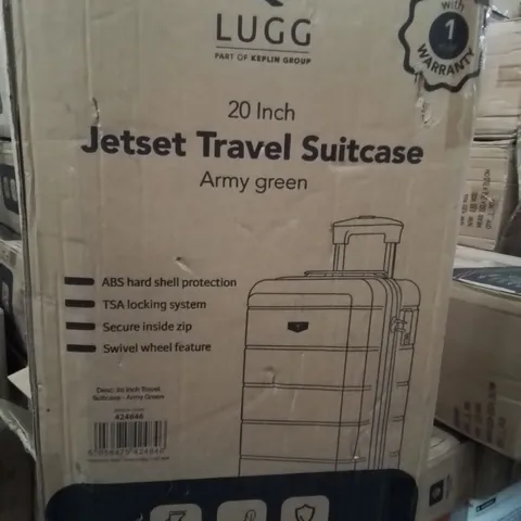BOXED LUGG 20INCH JETSET TRAVEL SUITCASE ARMY GREEN 