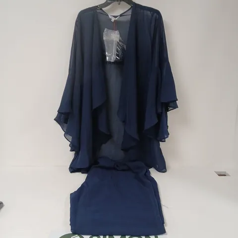 TOGETHER - WOMEN'S NAVY CORSAGE 3 PIECE (COVER UP, VEST & PANTS)- UK SIZE 22