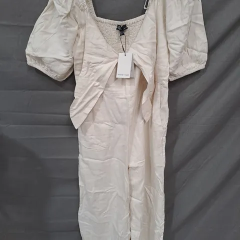 NOBODYS CHILD SIMONE JUMPSUIT IN LINEN STONE - UK 10