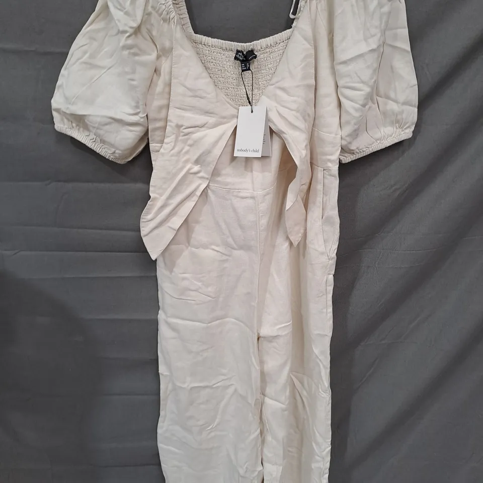 NOBODYS CHILD SIMONE JUMPSUIT IN LINEN STONE - UK 10