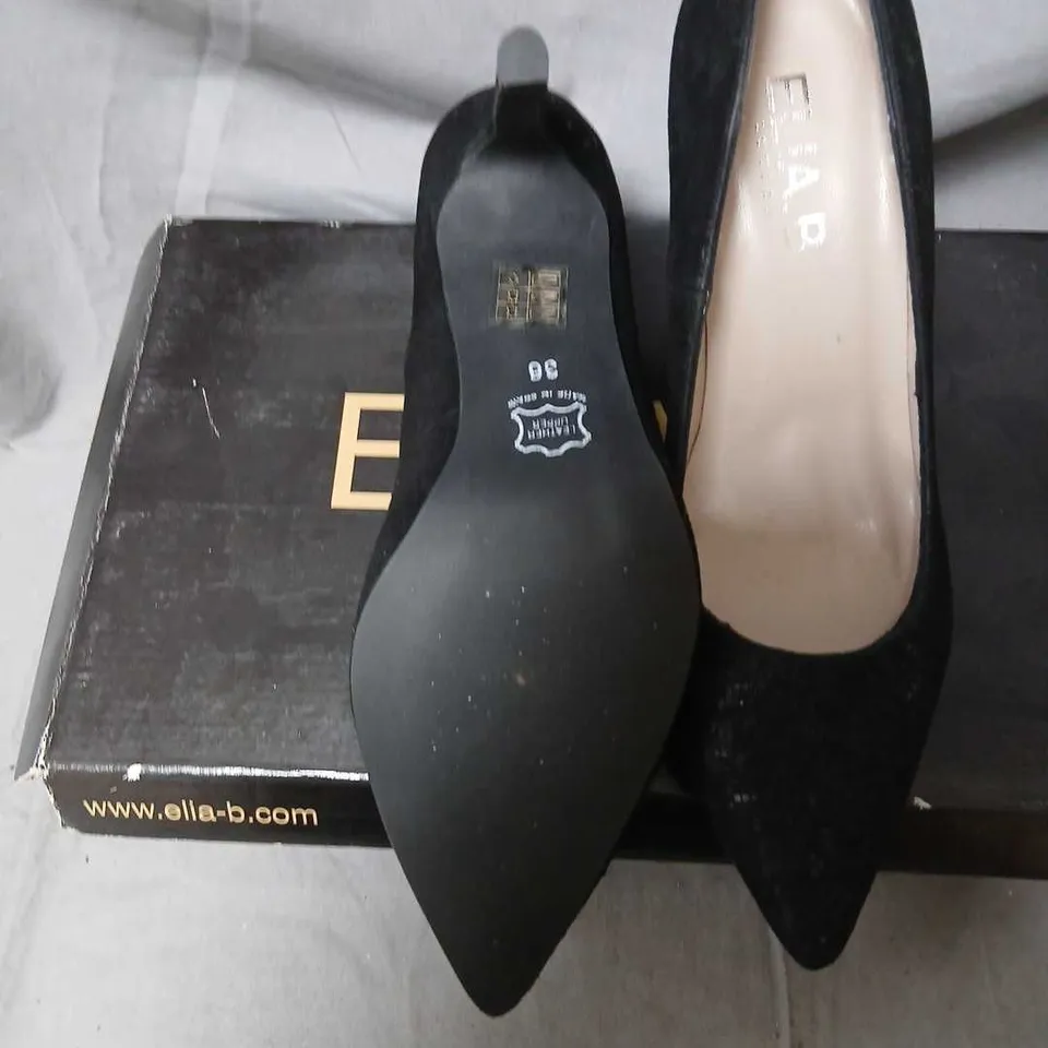 ELIA.B LONDON DANNI HIGH HEELS – BLACK GLITTER, UK 3.5 (EU 36)