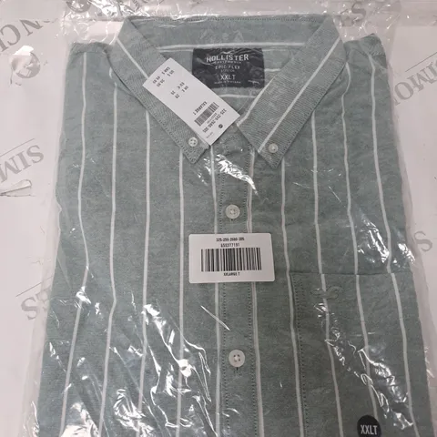 HOLLISTER GREEN STRIPPED POLO SHIRT SIZE XXL 