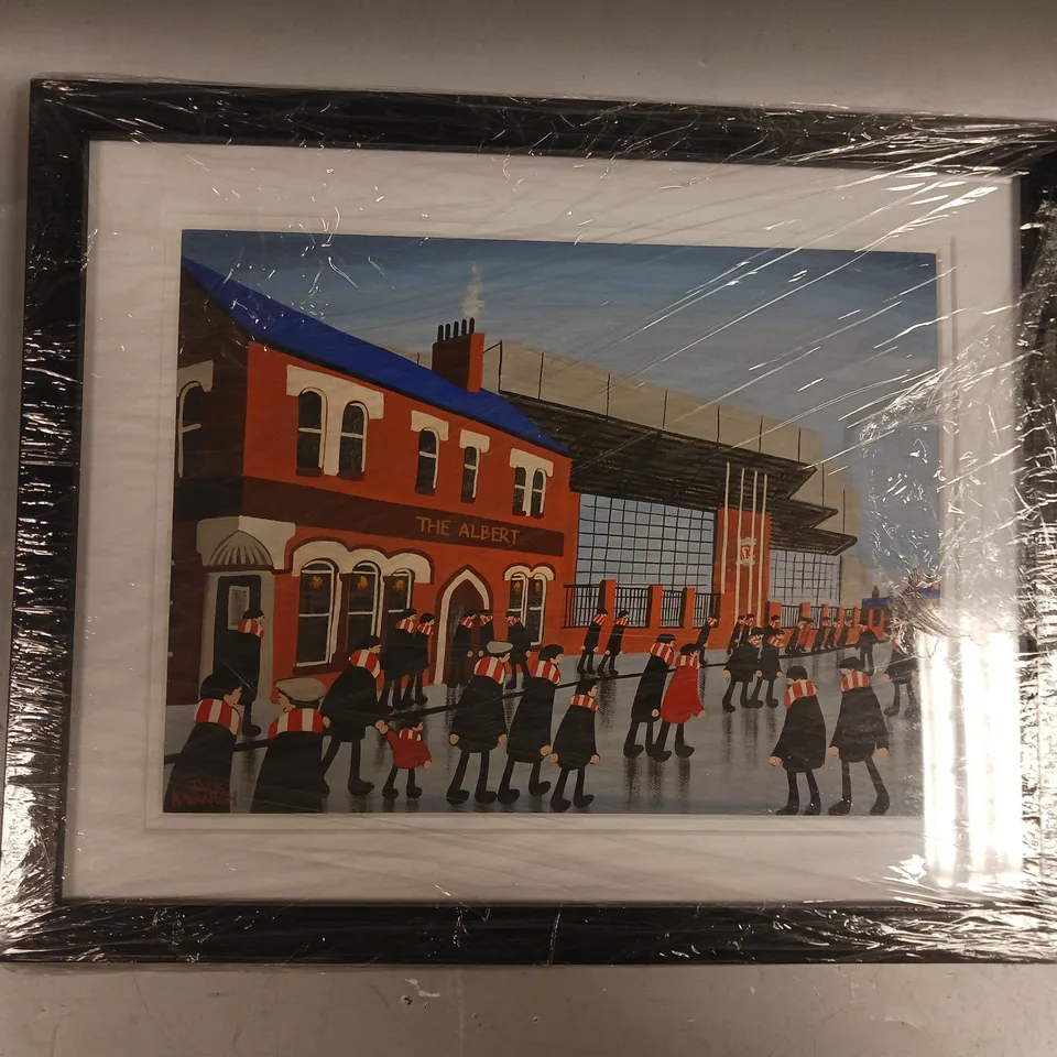 JACK KAVANAGH SIGNED, FRAMED, AND DATED ANFIELD ART PRINT