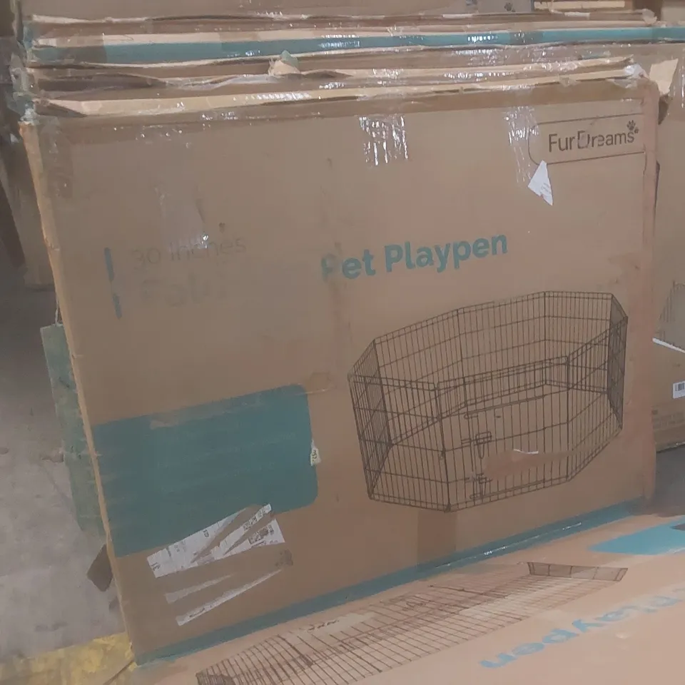 BOXED FUR DREAMS 30" FOLDABLE PET PLAYPEN 