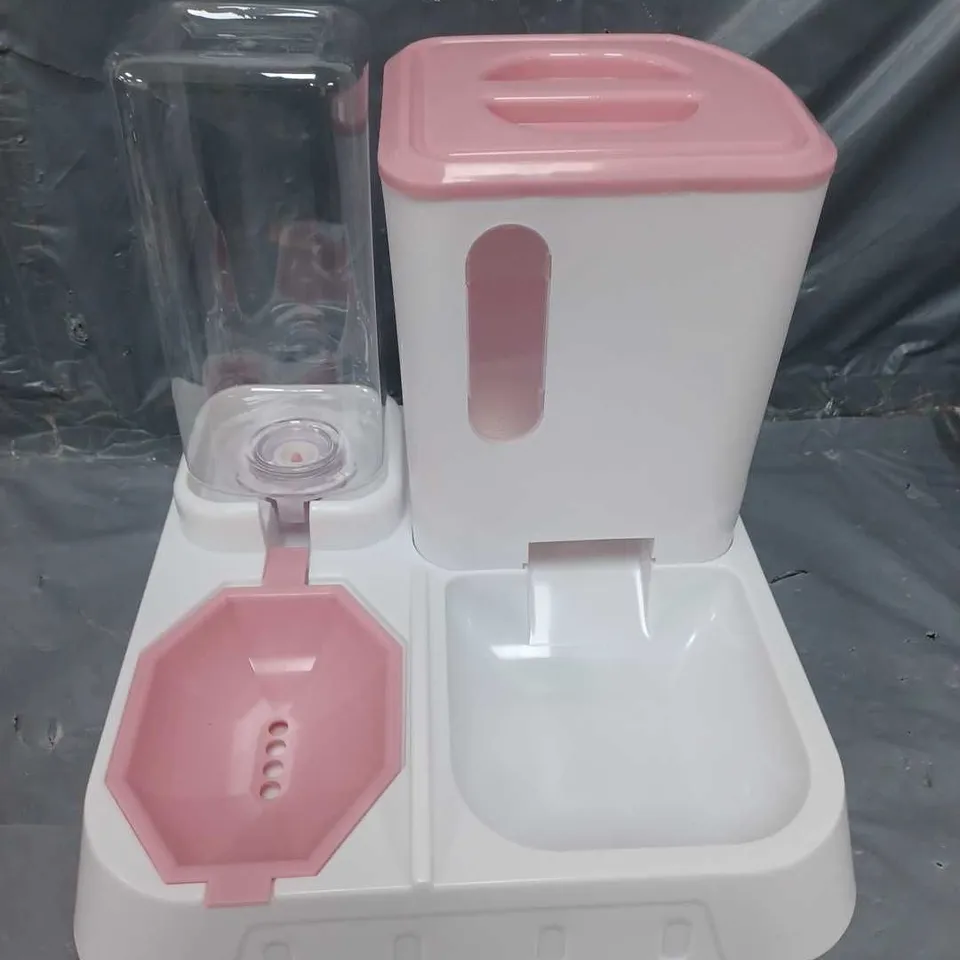 UNBRANDED PET FEEDER IN WHITE/PINK