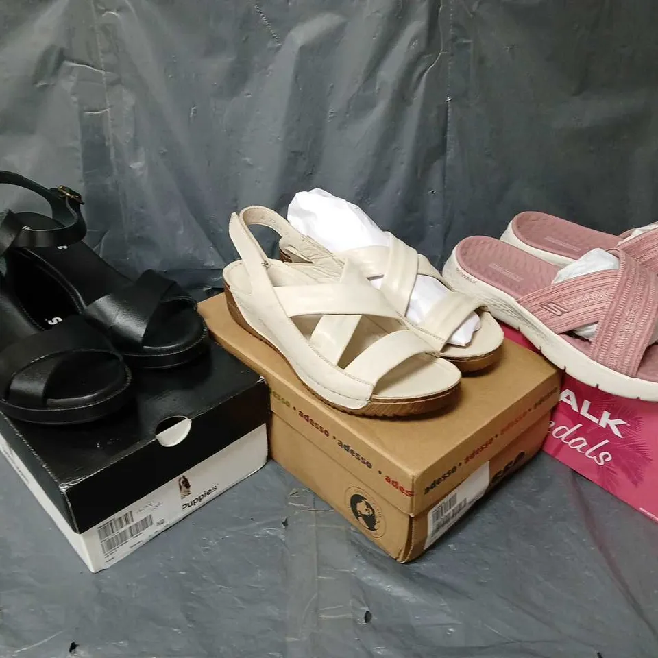 APPROXIMATELY 14 ASSORTED SHOES & FOOTWEAR TO INCLUDE SKECHERS, ADESSO, HUSH PUPPIES, ETC