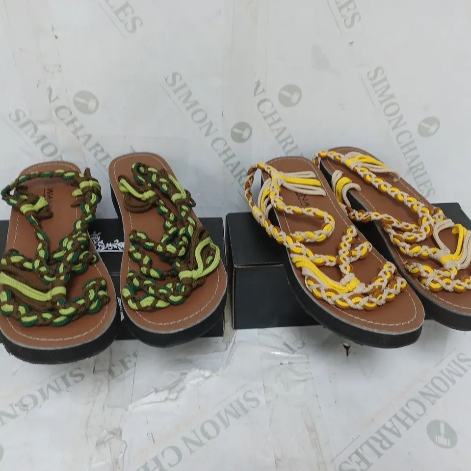 LOT OF 6 X PAIRS OF WANNA SANDALS