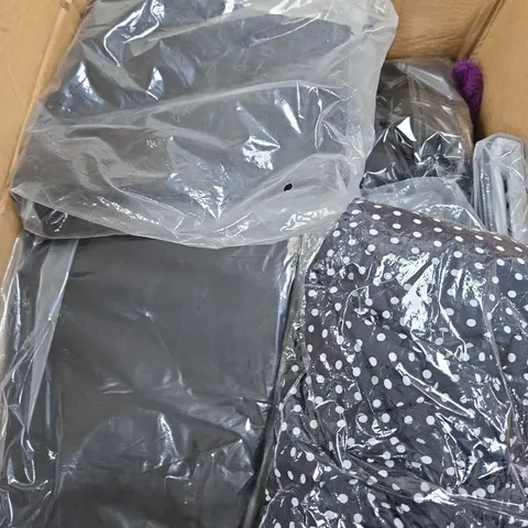 BOX OF APPROX 10 ASSORTED WOMENS CLOTHING ITEMS IN VARIOUS STYLES, SIZES AND COLORS