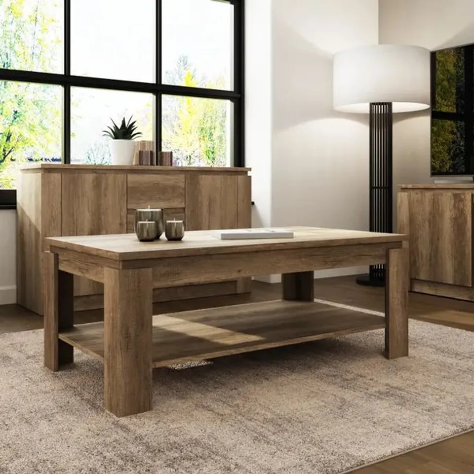 BOXED DUNELM CANYON COFFEE TABLE, OAK (1 BOX)