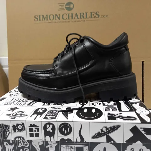 KOI BLACK LACED UP CHUNKY VEGAN SHOES - SIZE 5