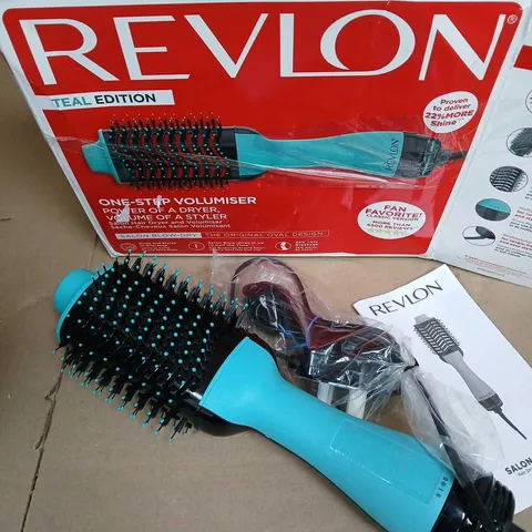 BOXED REVLON SALON HAIR DRYER AND VOLUMISER - TEAL