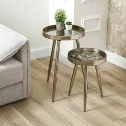 BOXED BERNET METAL ROUND NESTING END TABLE 