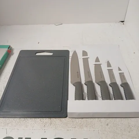 VINERS EVERYDAY 5-PIECE KNIFE SET WITH CHOPPING BOARD