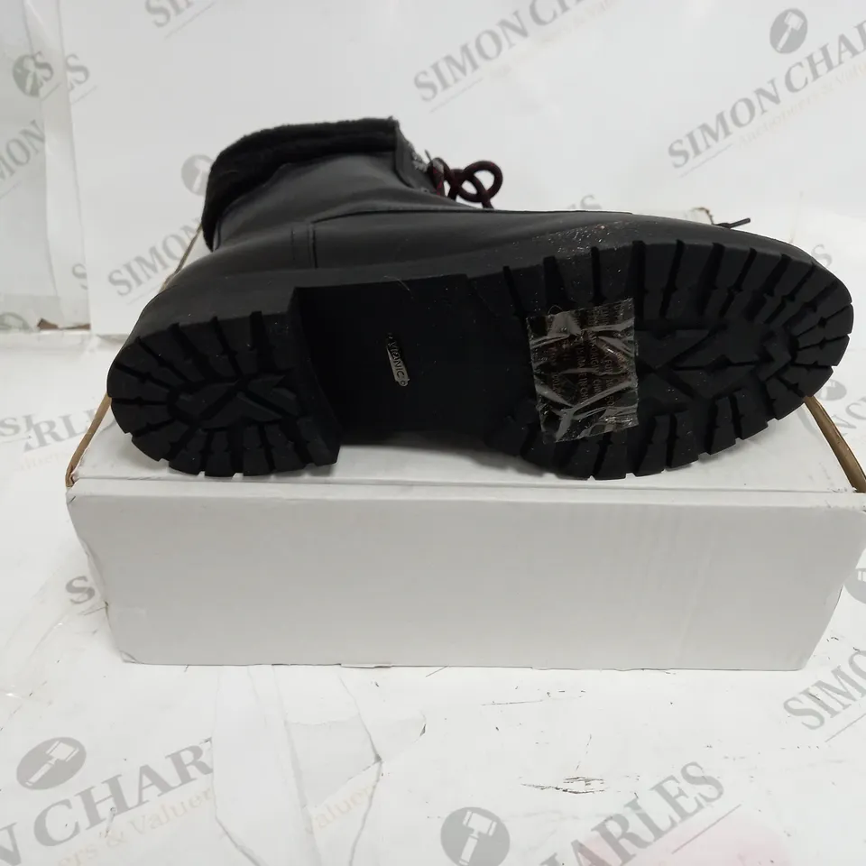 VIONIC ZOEY LEATHER ANKLE BOOT BLACK UK 6