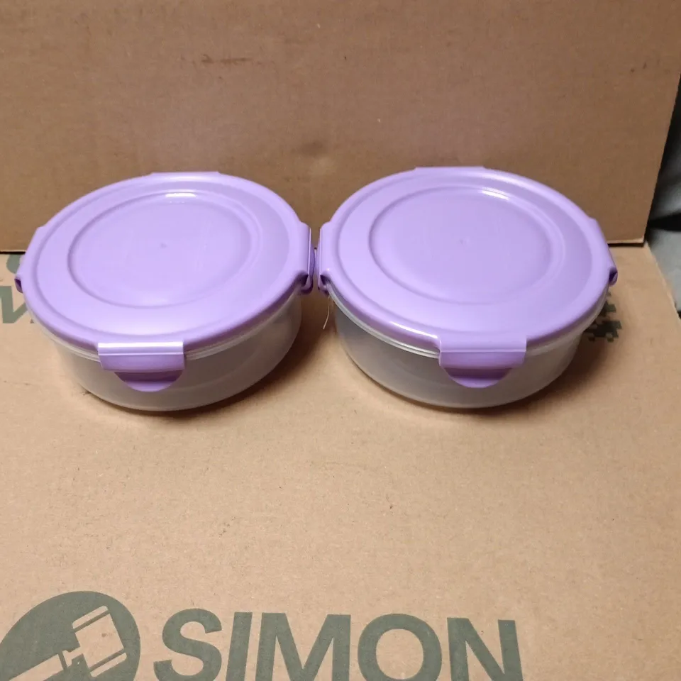 LOCKNLOCK SET OF 6 700ML STORAGE CONTAINERS WITH PURPLE LIDS - BOXED 