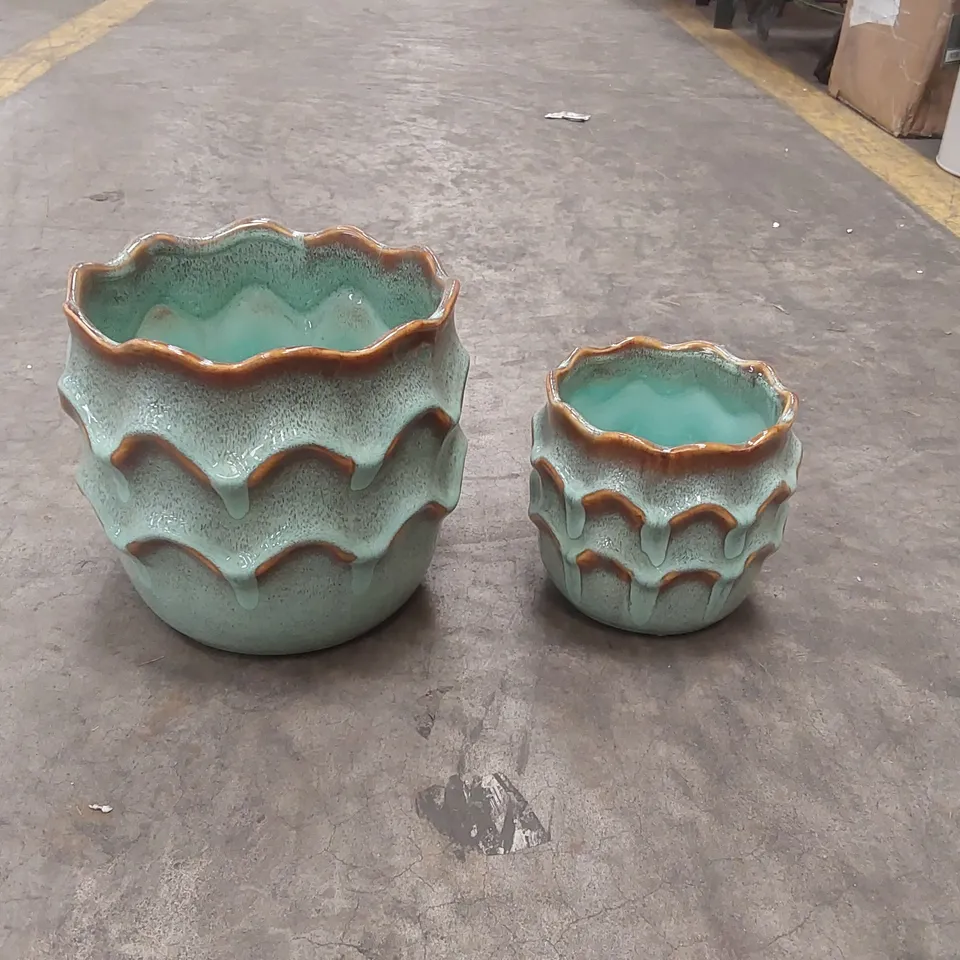 PAIR OF DESIGNER CERAMIC POTS