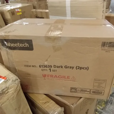 BOXED YAHEETECH SET OF 2 DINING CHAIRS - GREY (1 BOX)