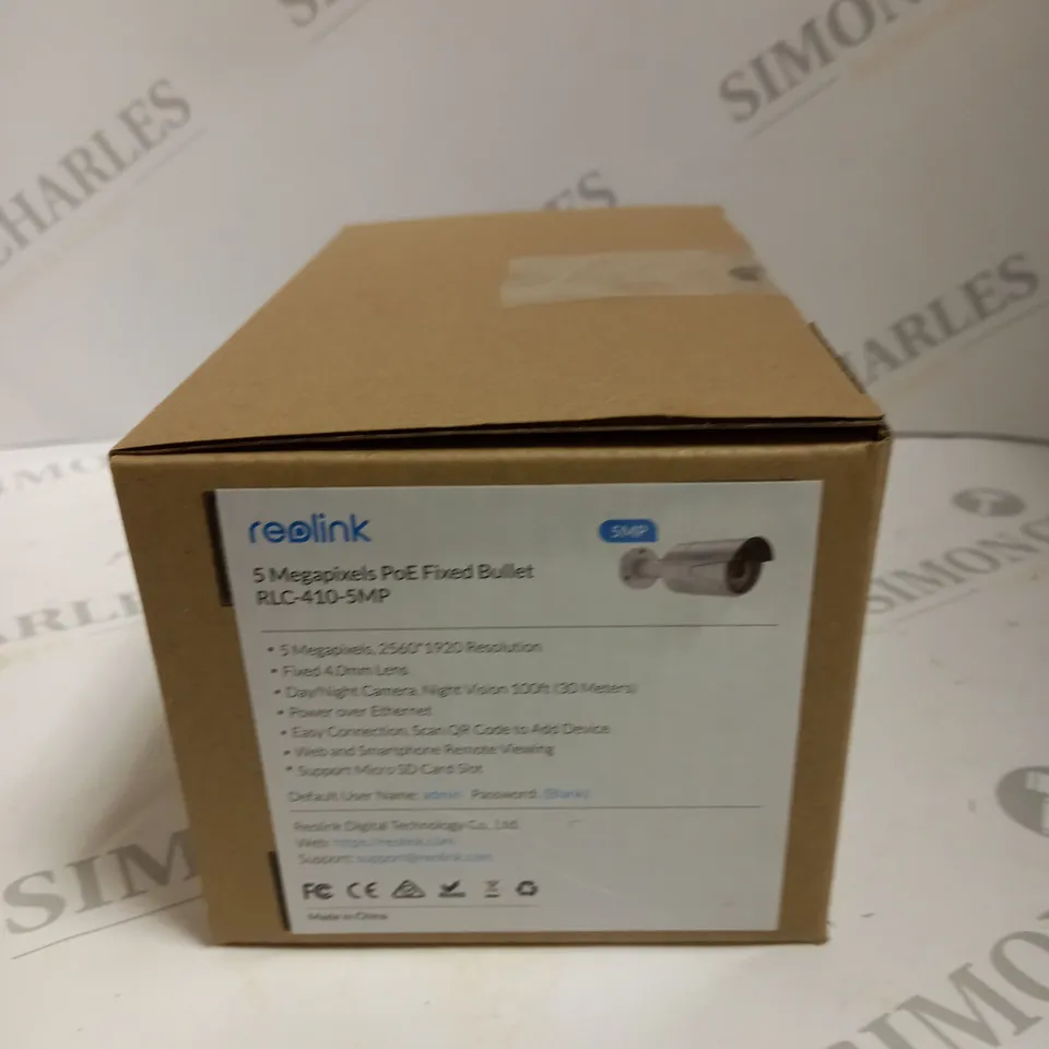 BOXED REOLINK 5 MEGAPIXELS POE FIXED BULLET CAMERA RLC-410-5MP