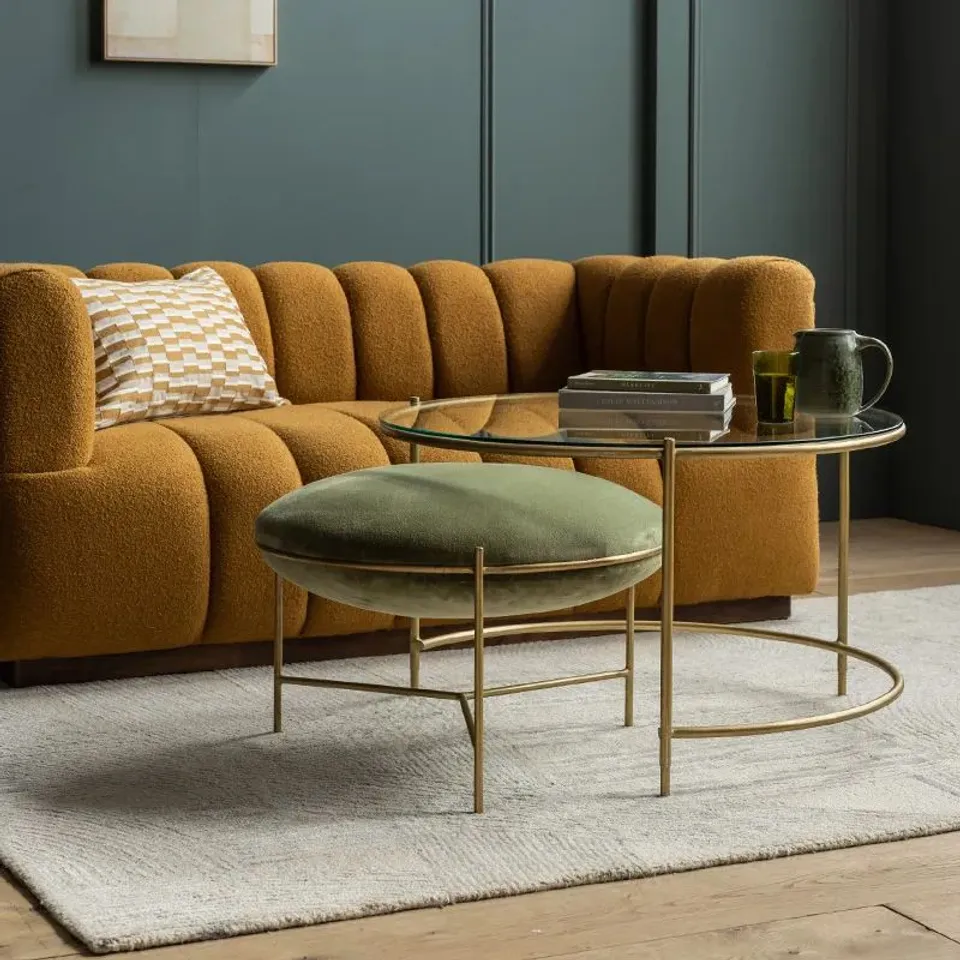 BOXED ATKIN & THYME FAYE COFFEE TABLE WITH STOOL