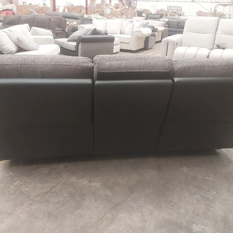 QUALITY DESIGNER SANTORI 3 SEATER FABRIC UPHOLSTERED MANUAL RECLINER SOFA