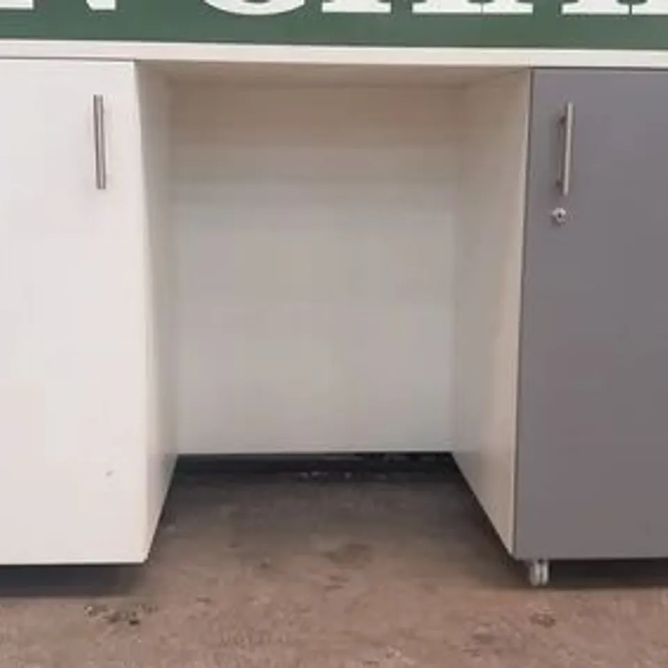 ACTIVE RAPID WARD DOUBLE PEDESTAL WORK STATION GREY/WHITE