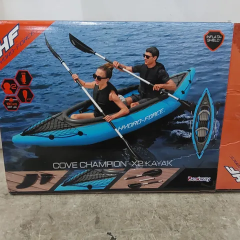 BOXED HYDRO-FORCE COVE CHAMPION 2 PERSON INFLATABLE KAYAK (1 BOX)