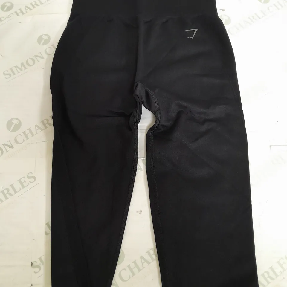 GYMSHARK BLACK STRECH LEGGINGS - SMALL