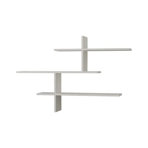 BOXED LEO MODERN FLOATING SHELF TALL 80.5CM  IN WHITE