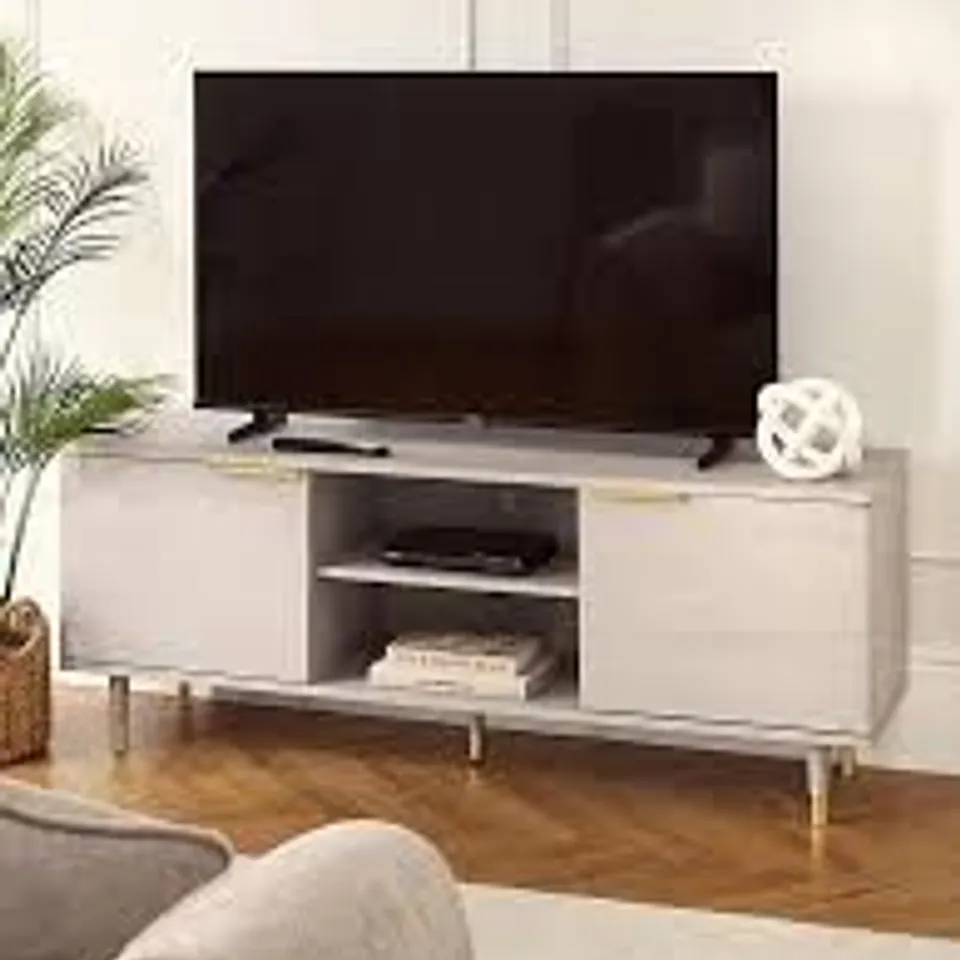 BOXED ENNA TV UNIT - FITS UP TO 65 INCH TV - GREY OAK (1 BOX)