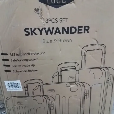 BOXED LUGG 3PCS SET BLUE AND BROWN 