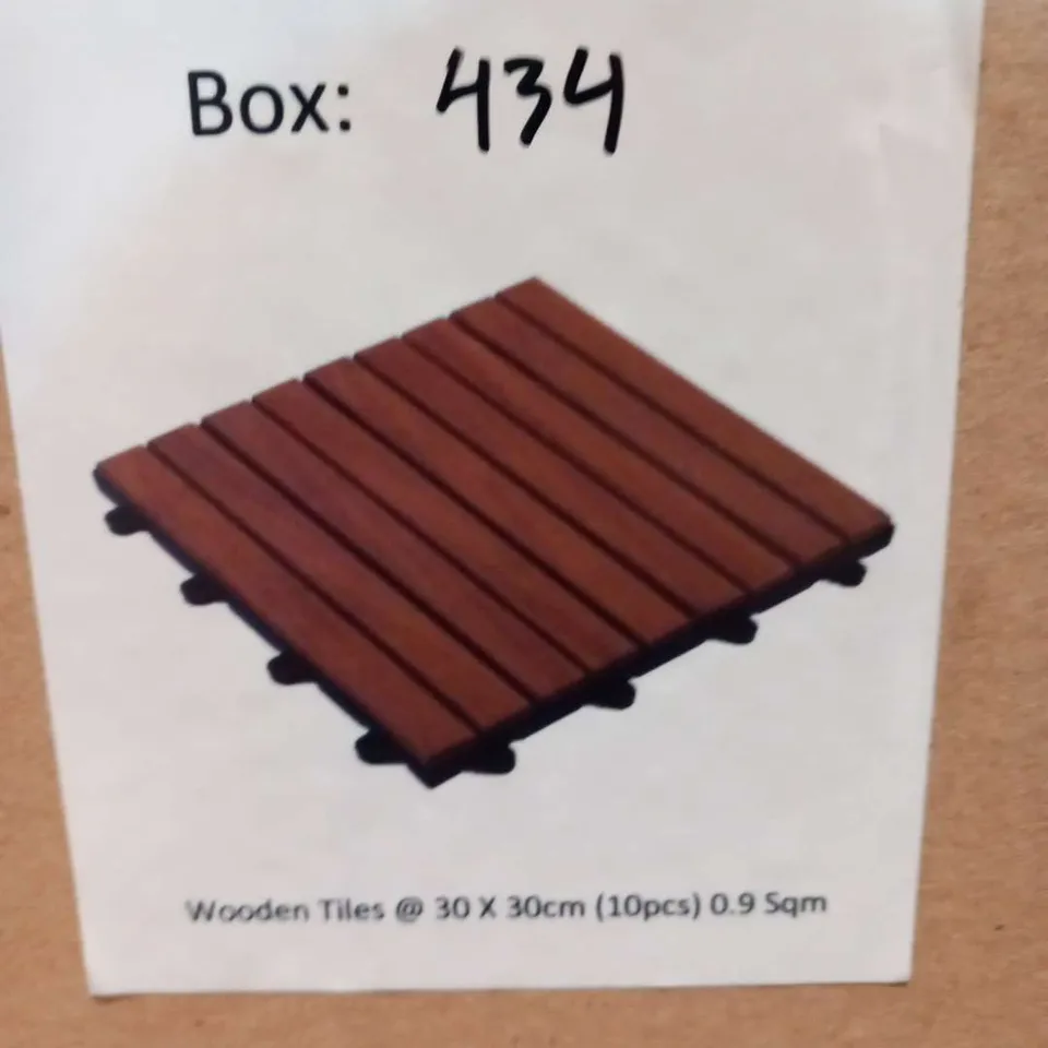 BALI COLLECTION SET OF 10 - TEAK WOOD DECKING TILES (EACH 30 CM)