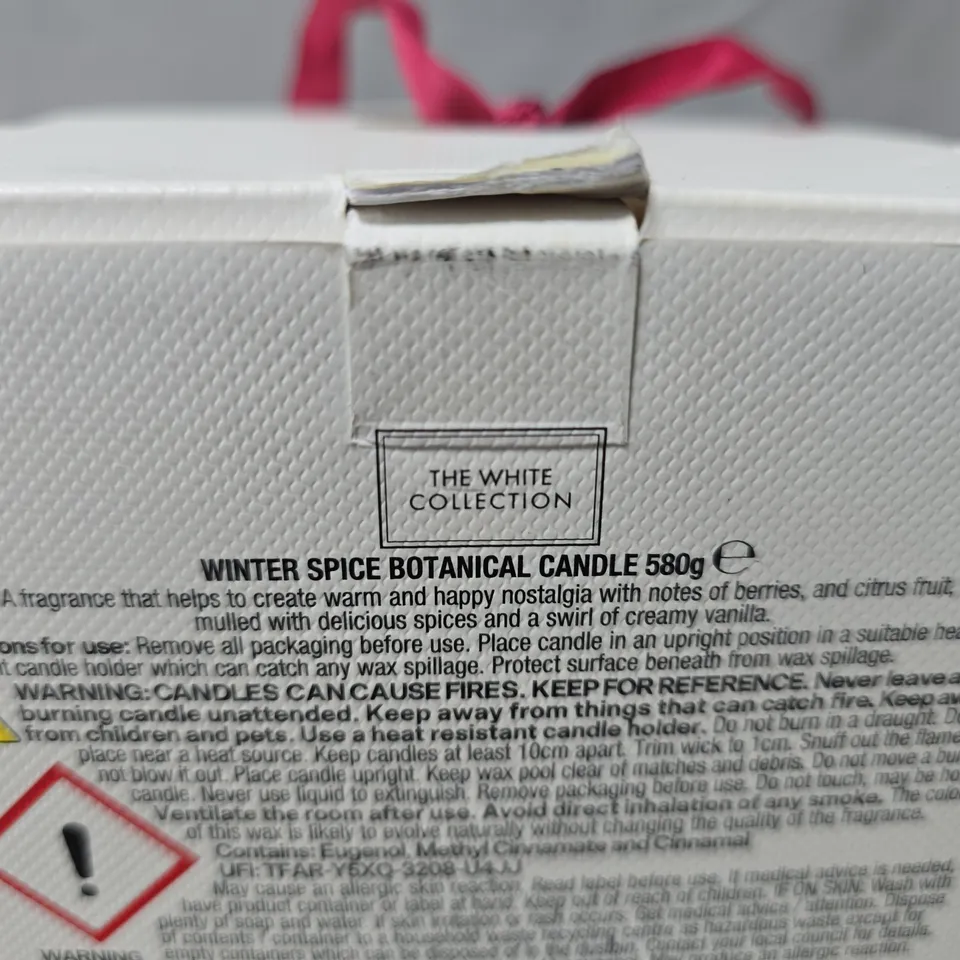 WINTER SPICE BOTANICAL CANDLE 580G – THE WHITE COLLECTION