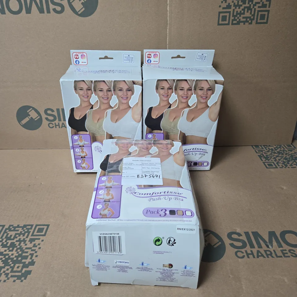3 X 3 PACK COMFORTISSE PUSH UP BRA MEDIUM 