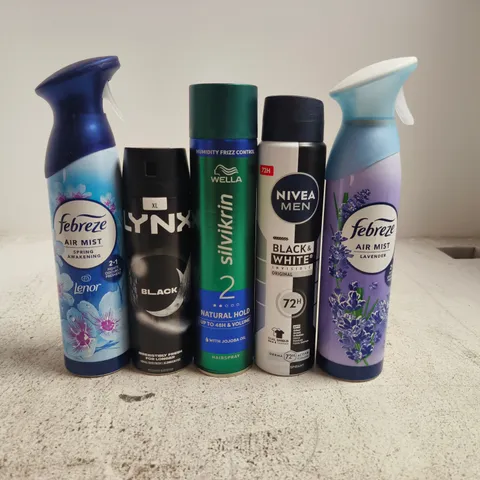 APPROXIMATELY 15 ASSORTED AEROSOLS TO INCLUDE LYNX , NIVEA MEN AND FEBREZE 
