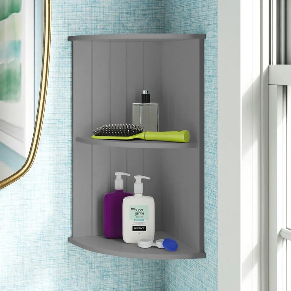 BOXED SYMONS COLONAL CORNER SHELF UNIT - GREY (1 BOX)