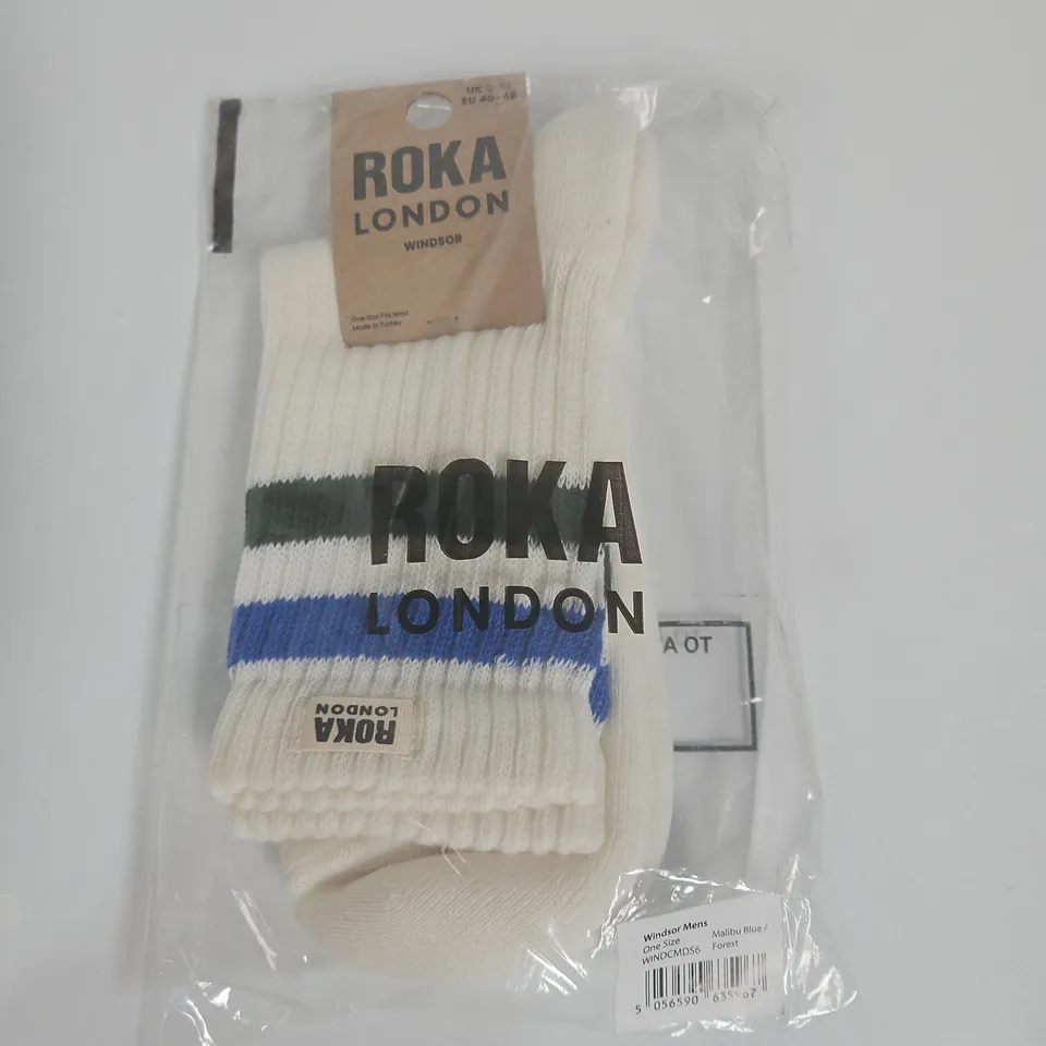 ROKA LONDON WINDSOR MEN'S SOCKS – ONE SIZE, MALIBU BLUE/FOREST