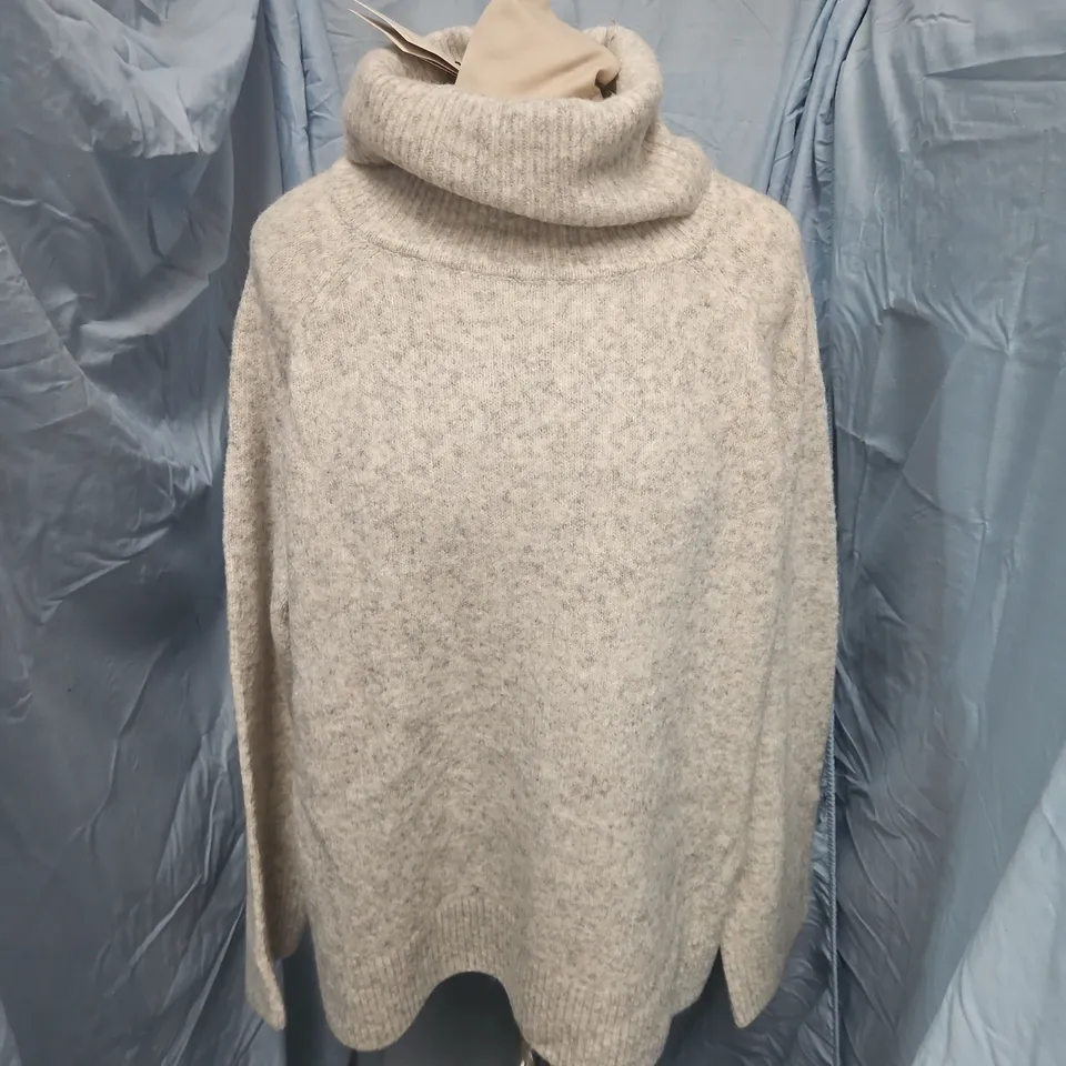 NOBODYS CHILD ROLL NECK RELAXED FIT JUMPER IN GREY - UK M