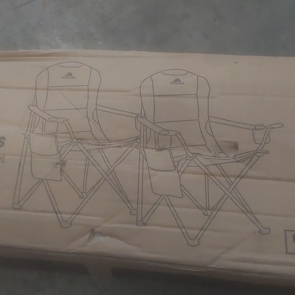 BOXED SET OF 2 VOYAGER PADDED CAMPING CHAIRS (1 BOX)