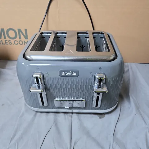 BREVILLE 4-SLICE TOASTER, GREY WITH STAINLESS STEEL ACCENTS