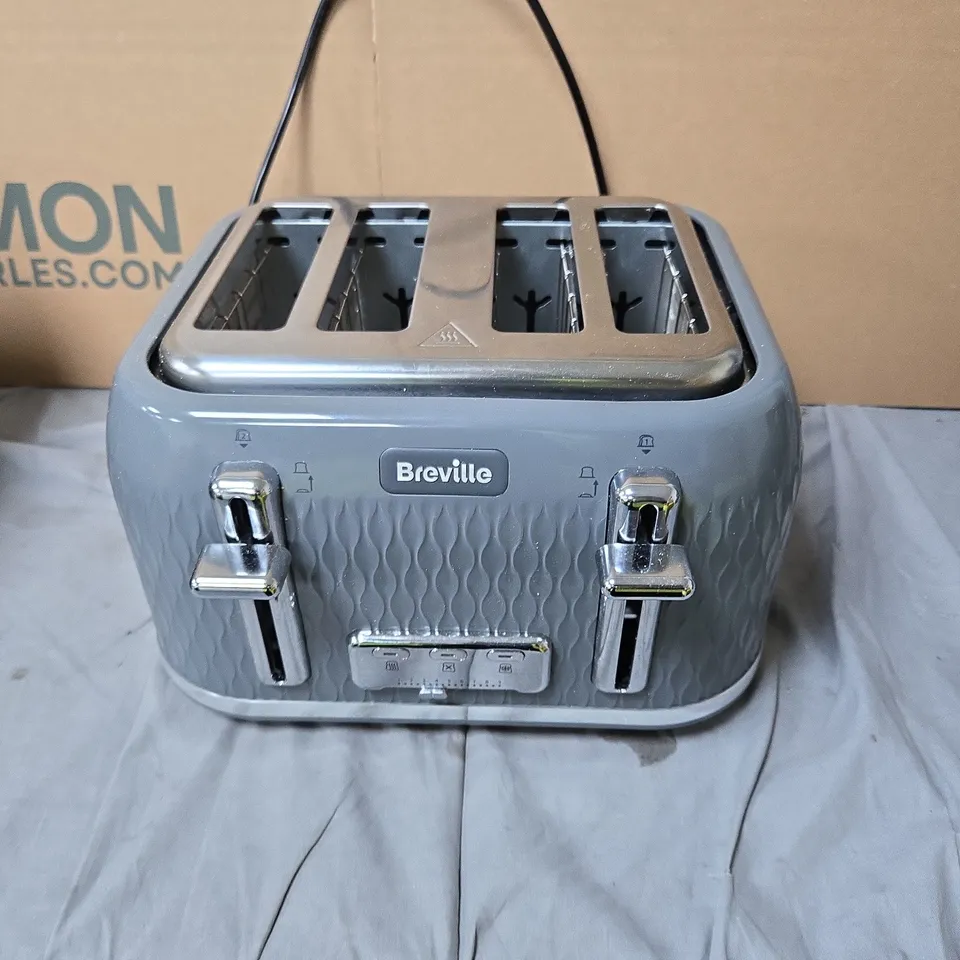 BREVILLE 4-SLICE TOASTER, GREY WITH STAINLESS STEEL ACCENTS
